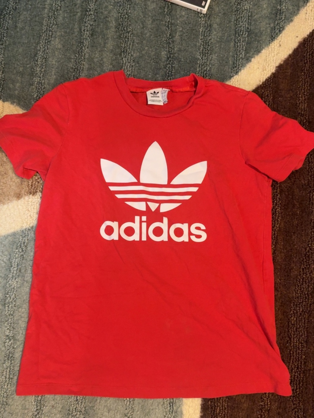 adidas Red Trefoil Logo Short Sleeve Tee